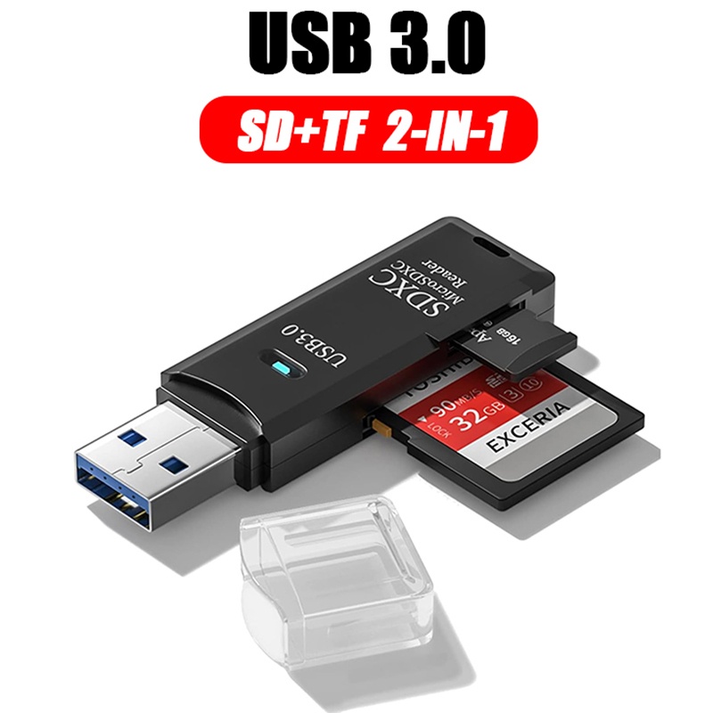 Laptop Accessories Gadgets - 2-in-1 USB 3.0 kaartlezer, draagbare micro