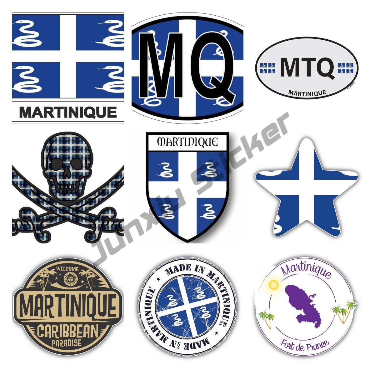Laptop Accessories World - Martinique Frankfurt Postzegels Auto Bumper Sticker