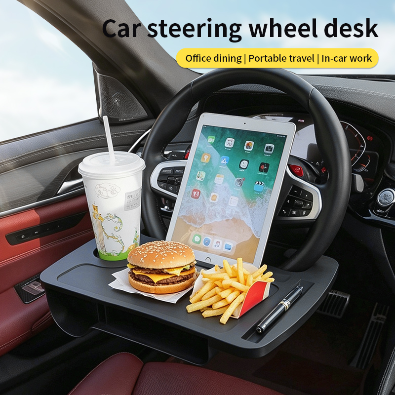 Laptop Accessories Holder - 2-IN-1 autostuurwieltafelblad, laptopwerktafel voor twee doeleinden,