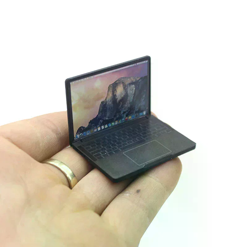 Laptop Accessories Cute - Leuke simulatie 1:12 mini-laptopcomputer poppenhuis miniatuur