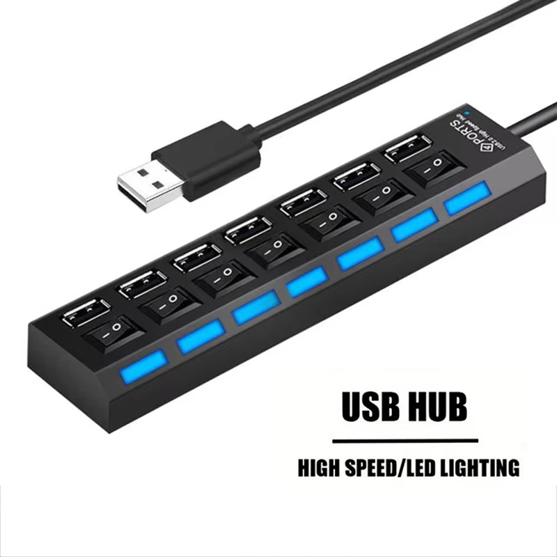 Laptop Accessories Computer - 7-poorts USB 2.0 hubsplitter voor laptopcomputeraccessoires