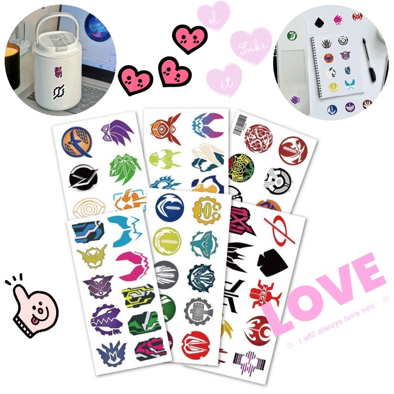 Laptop Accessories Decoration - 60 vellen Kamen Rider logo-stickers creatieve