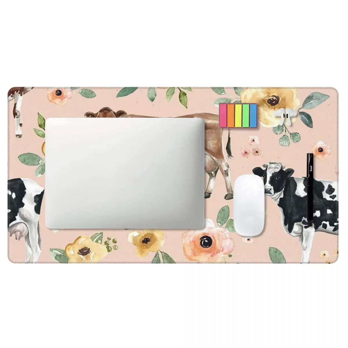 Grote muismat Koe Bloemen op B - Yellow Laptop Accessories recensie en prijs