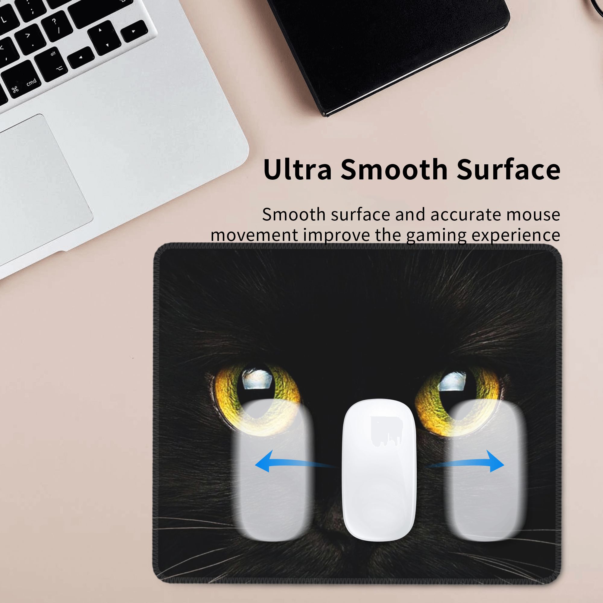Zwart kattengezicht en gele og - Yellow Laptop Accessories recensie en prijs