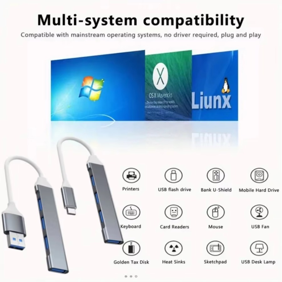 4-in-1 USB HUB USB-C HUB 4 poo - Mac Laptop Accessories recensie en prijs