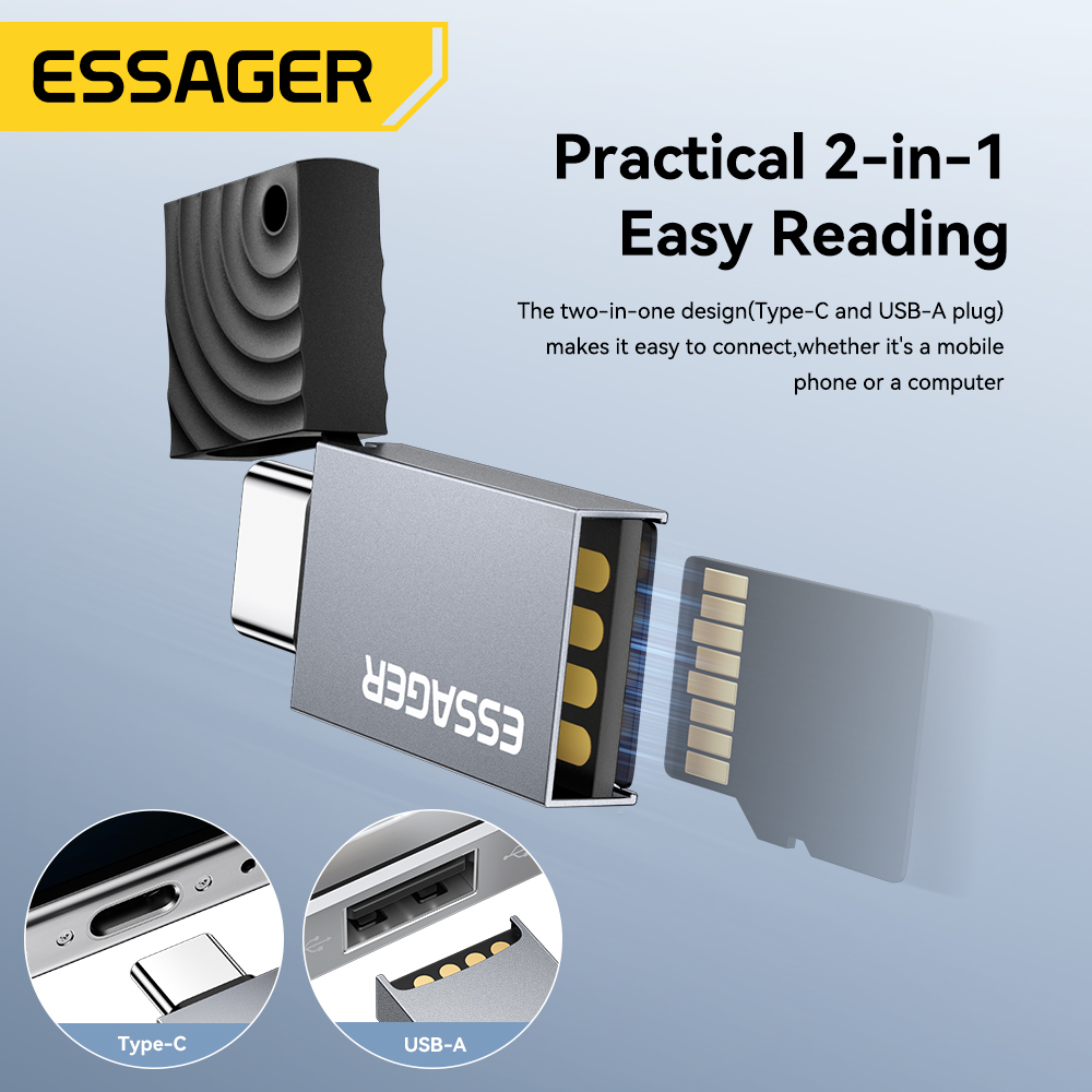 Essager 2 in 1 TF SD-kaartleze - Laptop Accessories Gadgets recensie en prijs